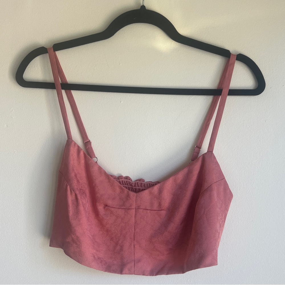 Dusty Rose Silk Crop Top